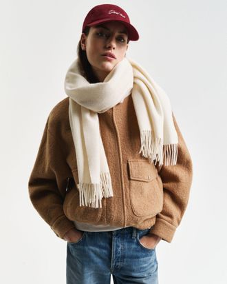 GANT Women Woven Wool Scarf (ONE SIZE) CREAM