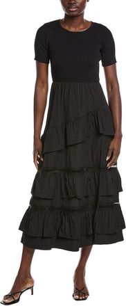 Gracia Half Knit Tiered Midi Dress