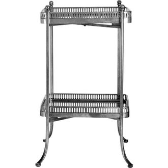 Premier Housewares Reza Antique Silver Square Tray Table