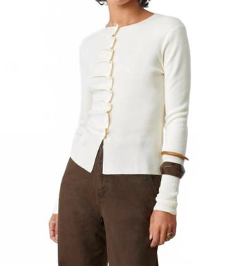 Suncoo Gamira Long Sleeve Sweater In Blanc Casse