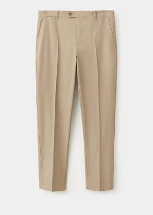 Mango Pantaloni regular fit in misto lyocell e cotone marrone - Uomo - 44 - MANGO MAN