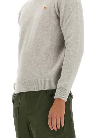 Maison Kitsun&eacute; Wool Jersey Knit Sweater - Gray