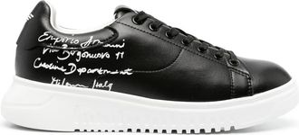 Emporio Armani Sneaker - Dames - Sneakers - Zwart - 40 EU - Leer - Schoenen