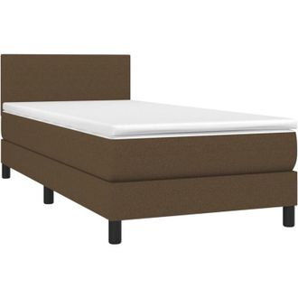 vidaXL Cama Box Spring Con Colch&oacute;n Tela Marr&oacute;n Oscuro 80x200 Cm Vidaxl