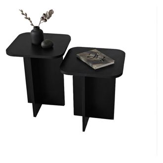 Dmora Mesa De Centro Meduno, Forma Cuadrada, Tablero Madera Nobilitada, Color Negro, 40x40x50h Cm Negro