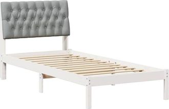 vidaXL Bed Frame with Upholstered Headboard White 90 x 200 cm vidaXL