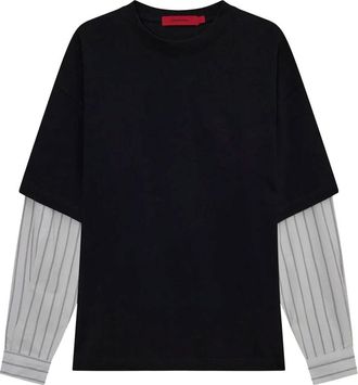 Acupuncture T-shirt a maniche lunghe Layered L/s Type 2 - - Tops - Uomo - Nero - XS