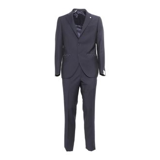 Luigi Bianchi Mantova Single Breasted Suits, male, Blue, Size: XL Single Breasted Suits