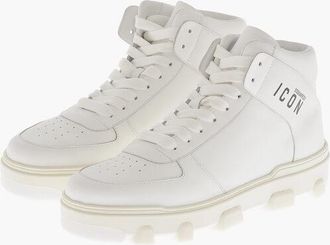 Dsquared2 ICON Leather High-Top Sneakers BASKET Solid-Color size 41