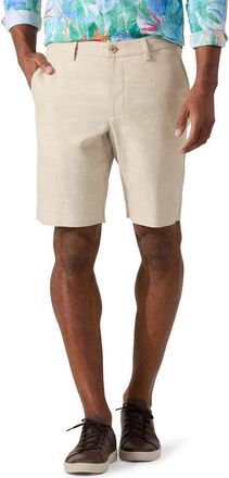 Tommy Bahama Lahaina Bay Flat Front Linen Blend Shorts in Stone Khaki at Nordstrom, Size 33