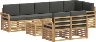 vidaXL Conjunto De Sof&aacute;s De Exterior 9 Uds. Blanco Y Antracita Vidaxl