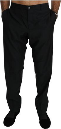 Dolce & Gabbana Pantalons - Heren - Nette broeken - Zwart - 3XL - Wol - Broeken