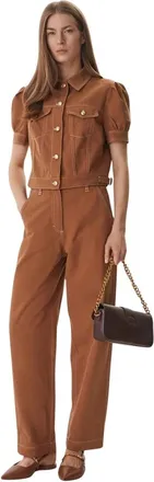 Guess Jassen, Dames, Bruin, L, Katoen, SS Coreline Contrast Stitch Tr