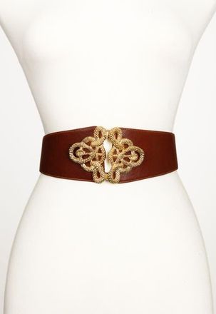 Raina Christian Corset Leather Belt in Cognac at Nordstrom, Size Small