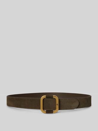 Lauren Ralph Lauren G&uuml;rtel aus Veloursleder mit Logo-Pr&auml;gung in Oliv, Gr&ouml;&szlig;e XL