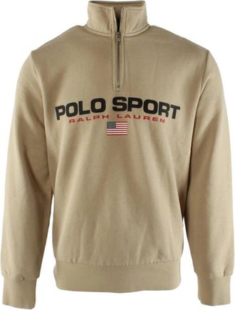 Ralph Lauren Red Rocks Sweatshirt met Rits - Heren - Vesten met rits - Beige - S - Katoen - Hoodies & sweatvesten