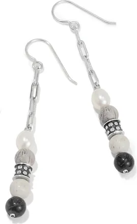 Brighton Pebble Luna French Wire Earrings In Black/ Silver