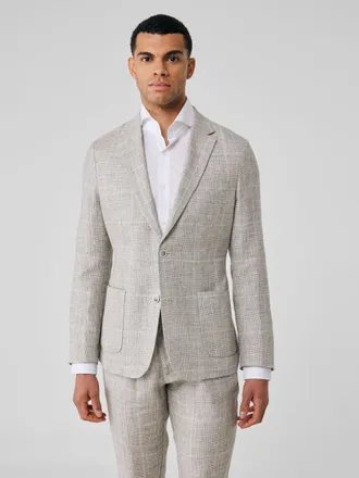 Gentiluomo Beige geruit colbert Bergomi