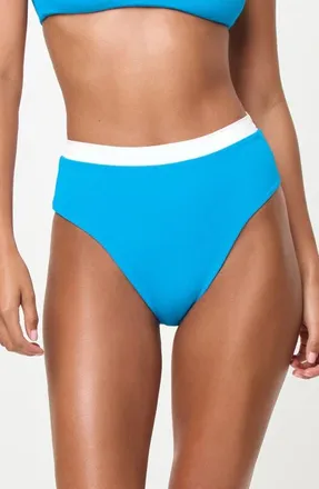 L*Space Misha High Waist Bikini Bottoms in Electric Blue/cream at Nordstrom, Size X-Small