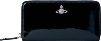 Vivienne Westwood Zip Long Wallet - Dames - Portefeuilles - Zwart - ONE Size - Katoen - Accessoires