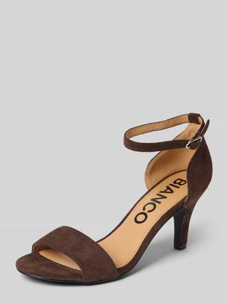 Bianco Sandalette mit Pfennigabsatz in Dunkelbraun, Gr&ouml;&szlig;e 36