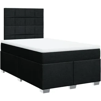 vidaXL Cama Box Spring Con Colch&oacute;n Tela Negro 120x200 Cm Vidaxl