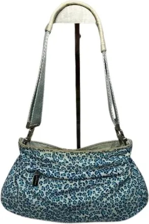 Bottega Veneta Pre-owned Shoulder Bags, female, Blue, Size: ONE SIZE Pre-owned Canvas Shoulder Bag