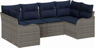 vidaXL Set Di Divani 6 Pz Grigio [sintetico]: Rattan In Polipropilene Vidaxl