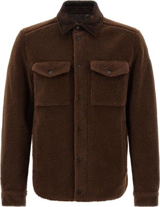 Moncler Teddy-Effect Jacket Puffer Jackets Marrone-Uomo