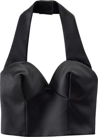Marc Jacobs Sculpted Satin Halter Top - Dames - Tops zonder mouwen - Zwart - S - Polyester - Tops