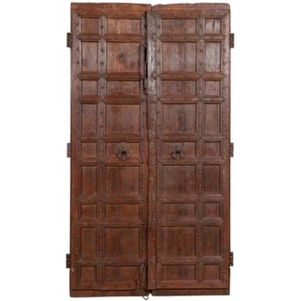Biscottini International Biscottini - Porta portone in legno massello e ferro da interno o da esterno vecchia e antica medievale scorrevole