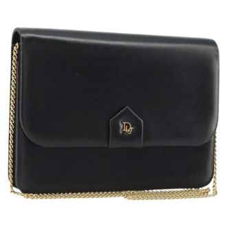 Dior Pre-owned Vintage Leren Schoudertas - Dames - Pre-owned - Zwart - Maat: ONE Size Leer