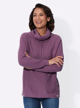 Casual Looks Rollkragenpullover CASUAL LOOKS Pullover, Damen, Gr. 36, lila (violett), 50% Baumwolle, 50% Polyacryl, unifarben, Pullover Rollkragenpullover