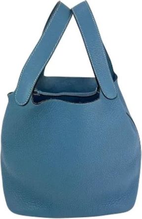 Herm&egrave;s Tweedehands leren handtassen - Dames - Vintage Handtas - Blauw - ONE Size - Leer - Vintage