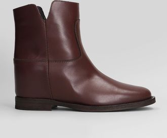 Via Roma 15 Ankle Boots Inside Wedge In Bordeaux Leather