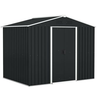 OUTSUNNY Caseta De Jard&iacute;n De 3,6m&sup2; 236x174x190 Cm Cobertizo Exterior Para Almacenar Herramientas Con Puertas Correderas 4 Ventanas Para Terraza Patio