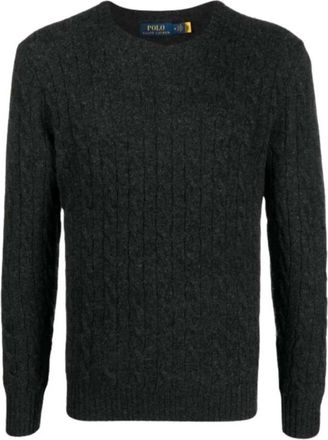 Ralph Lauren Rondgebreide trui - Heren - Ronde hals truien - Zwart - XL - Wol - Truien & Vesten