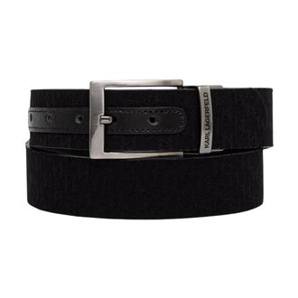 Karl Lagerfeld Accessoires, Heren, Zwart, 105 CM, Leer, Omkeerbare Riem