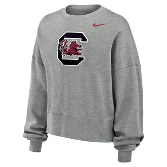 Nike Womens Phoenix (South Carolina Gamecocks) Oversized Crew-Neck Sweatshirt in Grey | W33302P787SCAR-DGH