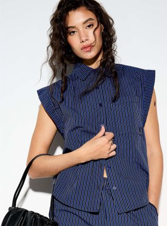 Icone Womens Cap-sleeve poplin shirt