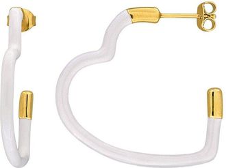 Rina Limor Silver None Heart Earrings