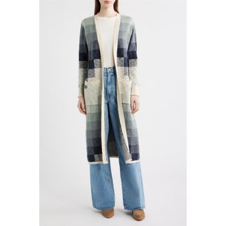 Pendleton Cotton Duster Cardigan in Navy/Ivory Multi at Nordstrom, Size X-Large