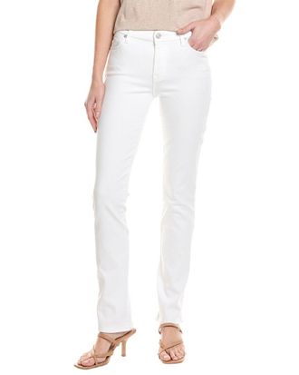 7 For All Mankind Kimmie White Form Fitted Straight Jean