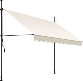 TecTake Toldo plegable para balc&oacute;n con manivela ajustable en altura poli&eacute;ster