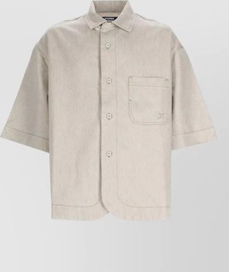 Jacquemus denim paysan shirt short sleeves pocket