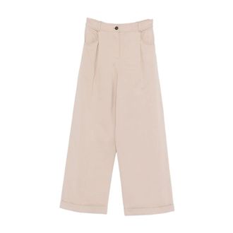 Brunello Cucinelli Wide Trousers, female, Beige, L, Wide Trousers
