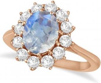 Allurez Oval Moonstone and Diamond Ring 14k Rose Gold (2.80ctw)
