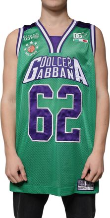 Dolce & Gabbana Mens Green Polyester Jersey Sleeveless T-Shirt