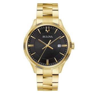 Bulova Classic Quartz Black Dial Mens Watch 97B228