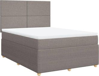 vidaXL Vidaxl - Cama Box Spring Con Colch&oacute;n Tela Gris Taupe 160x200 Cm